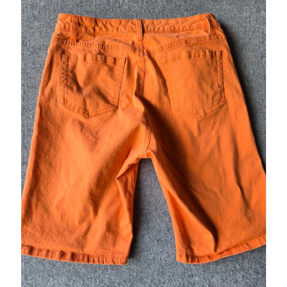 Jones New York Jeans Women's Bermuda Shorts Stretch Tangerine Orange Size 12